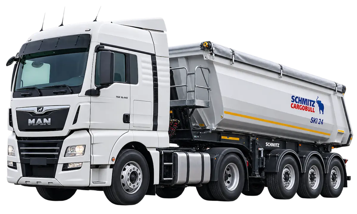 Самосвальный полуприцеп MAN TGX 18.440 + Schmitz Cargobull SKI 24