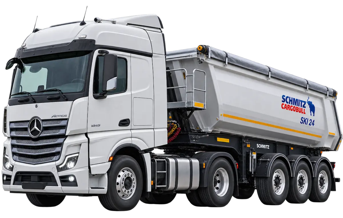 Самосвальный полуприцеп Mercedes-Benz Actros 1845 + Schmitz SKI 24
