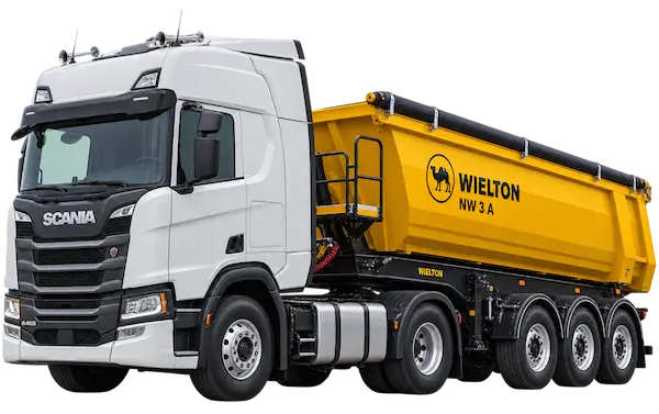 Самосвальный полуприцеп Scania R450 + Wielton NW 3 A