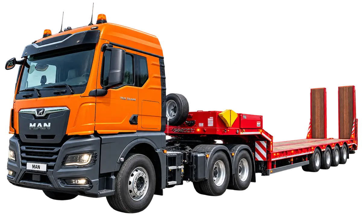 Трал MAN TGX 33.640 с полуприцепом